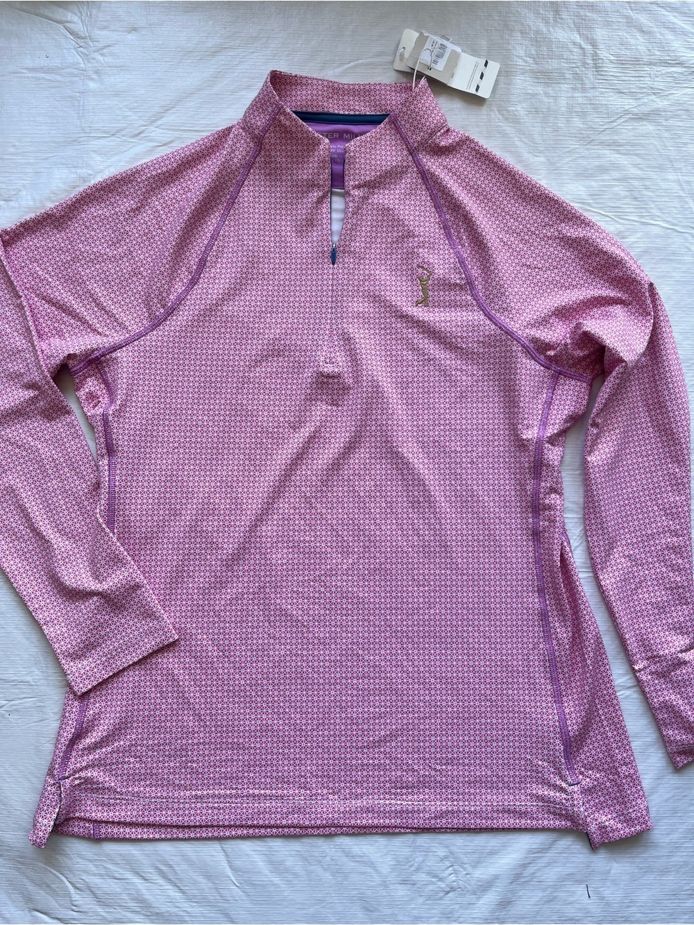 NWT Peter Millar 1/4 Zip UPF 50+ Long Sleeve Golf Shirt